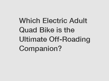 Which Electric Adult Quad Bike is the Ultimate Off-Roading Companion?